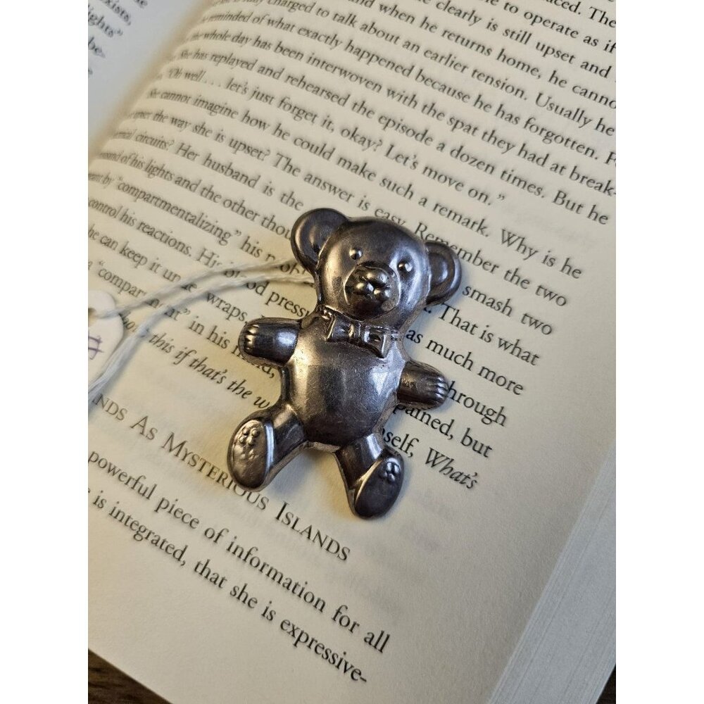 Bear pin brooch vintage 925 silver